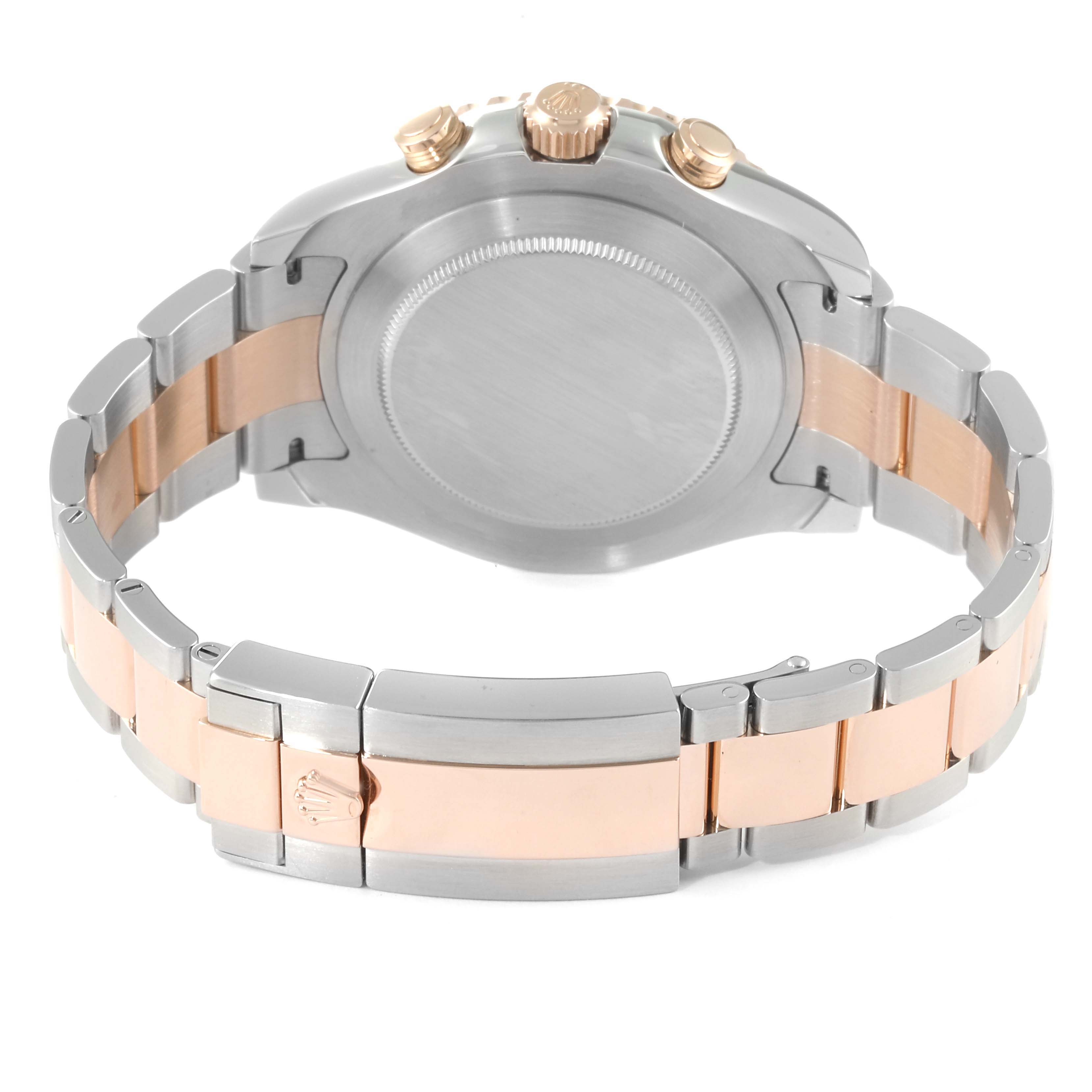 This image shows the back and bracelet of a Rolex Yacht-Master 116681 Men's Steel and Gold (two tone) White Dial 116681 Men's Steel and Gold (two tone) White Dial watch, highlighting its two-tone metal design.