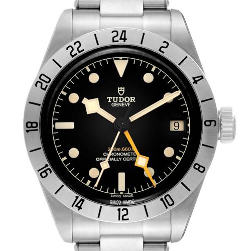 Photo of Tudor Black Bay Pro GMT Stainless Steel Mens Watch M79470 Box Card