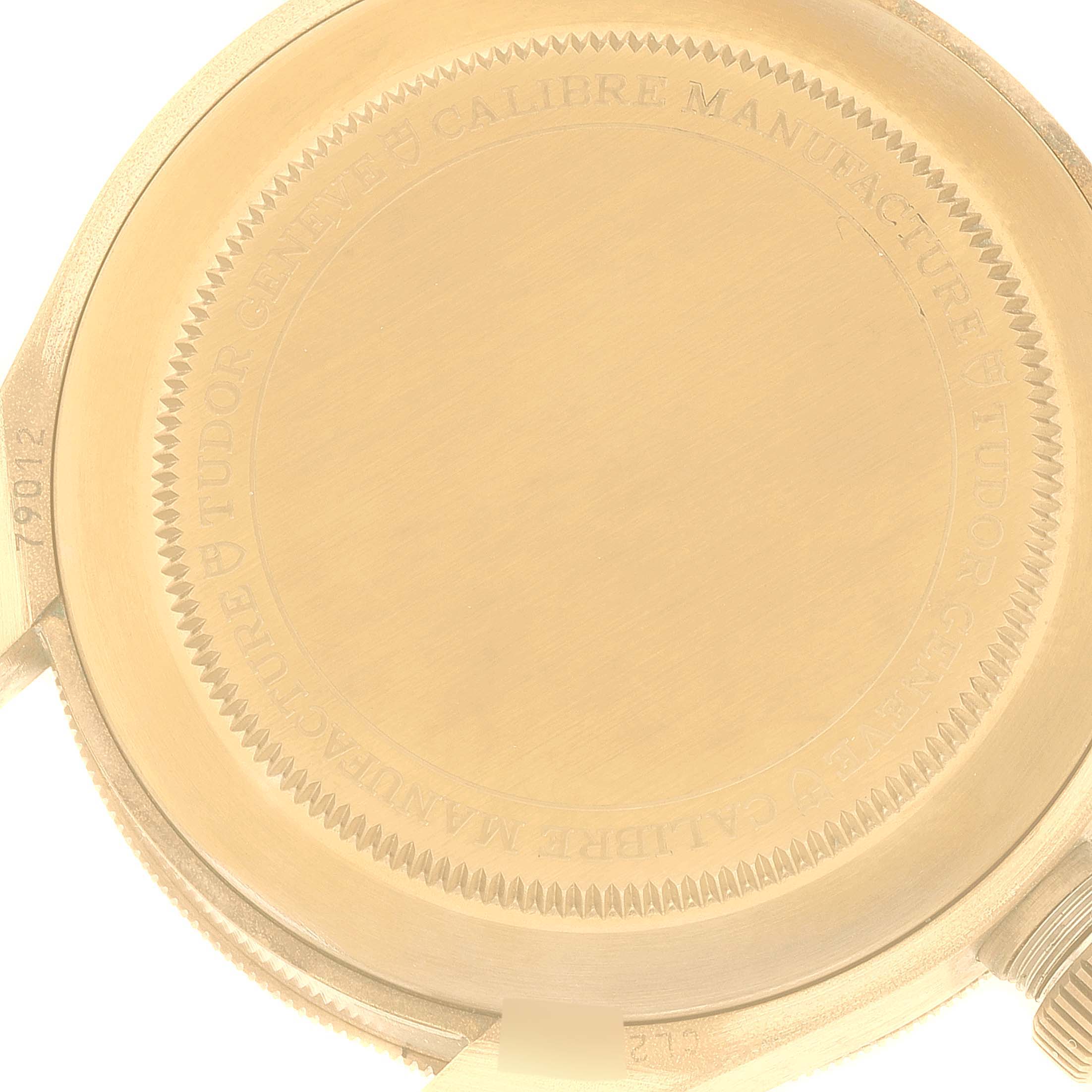 The image shows the case back of a Tudor Heritage Black Bay 79012 Men's Bronze Brown Dial 79012 Men's Bronze Brown Dial watch, viewed from the back.