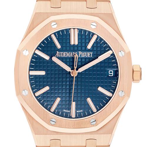 Photo of Audemars Piguet Royal Oak Automatic Rose Gold Mens Watch 15510OR Box Card