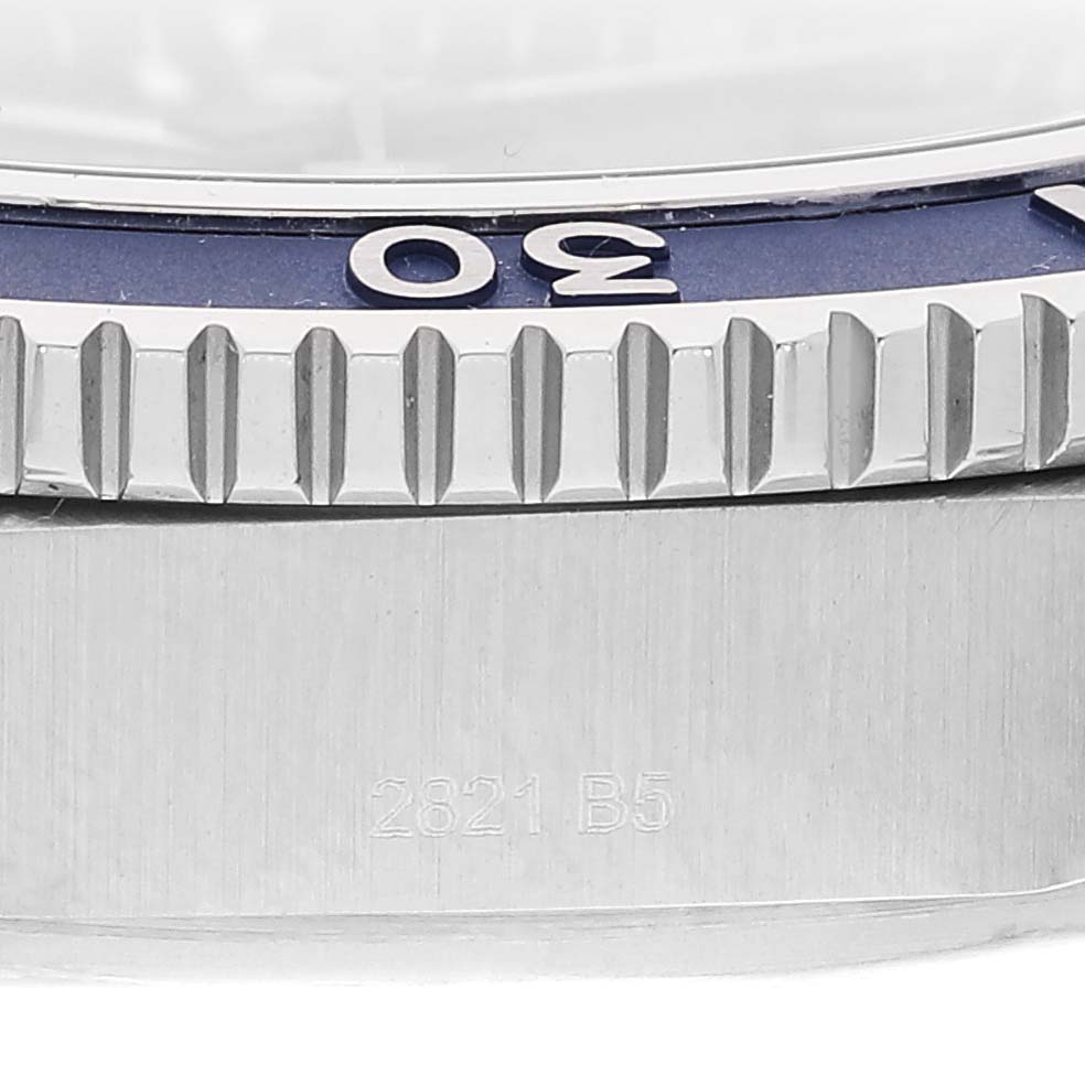 The image shows a close-up of the bezel and side case of a Breitling Superocean A17367 Men
s Stainless Steel Blue Dial A17367 Men
s Stainless Steel Blue Dial model watch.