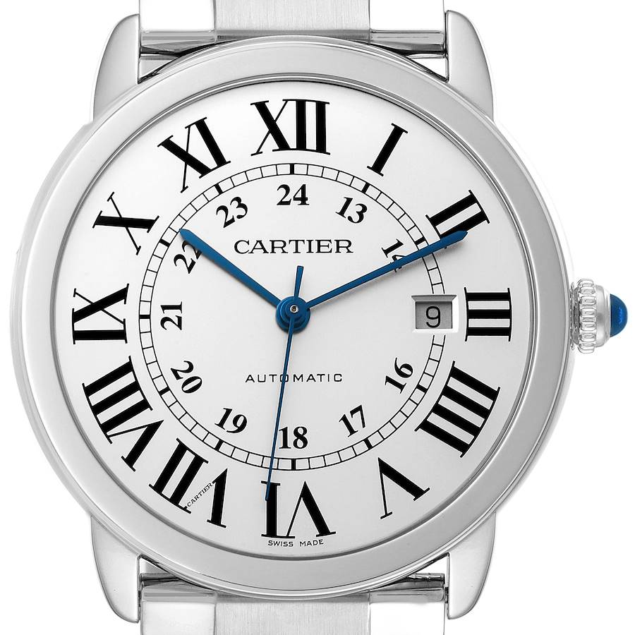 Cartier Ronde Solo XL Silver Dial Automatic Steel Watch W6701011 Box Card SwissWatchExpo