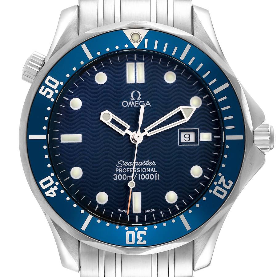 Omega Seamaster 300M Diver Blue Dial Steel Mens Watch 2541.80.00 SwissWatchExpo