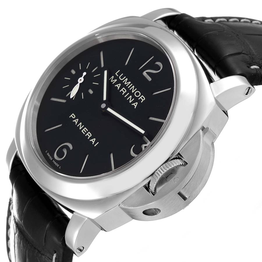 Panerai Luminor Marina 44mm Black Dial Steel Mens Watch PAM00111