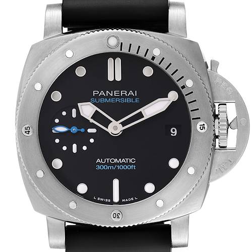 Photo of Panerai Luminor Submersible 42mm Black Dial Steel Mens Watch PAM00973 Box Card