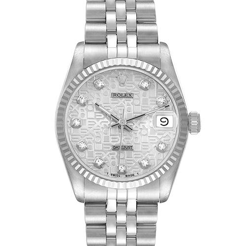 Photo of Rolex Datejust 31 Midsize Silver Diamond Dial Ladies Watch 68274