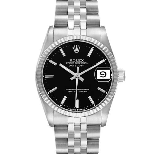 Photo of Rolex Datejust 31 Midsize White Gold Black Dial Ladies Watch 68274