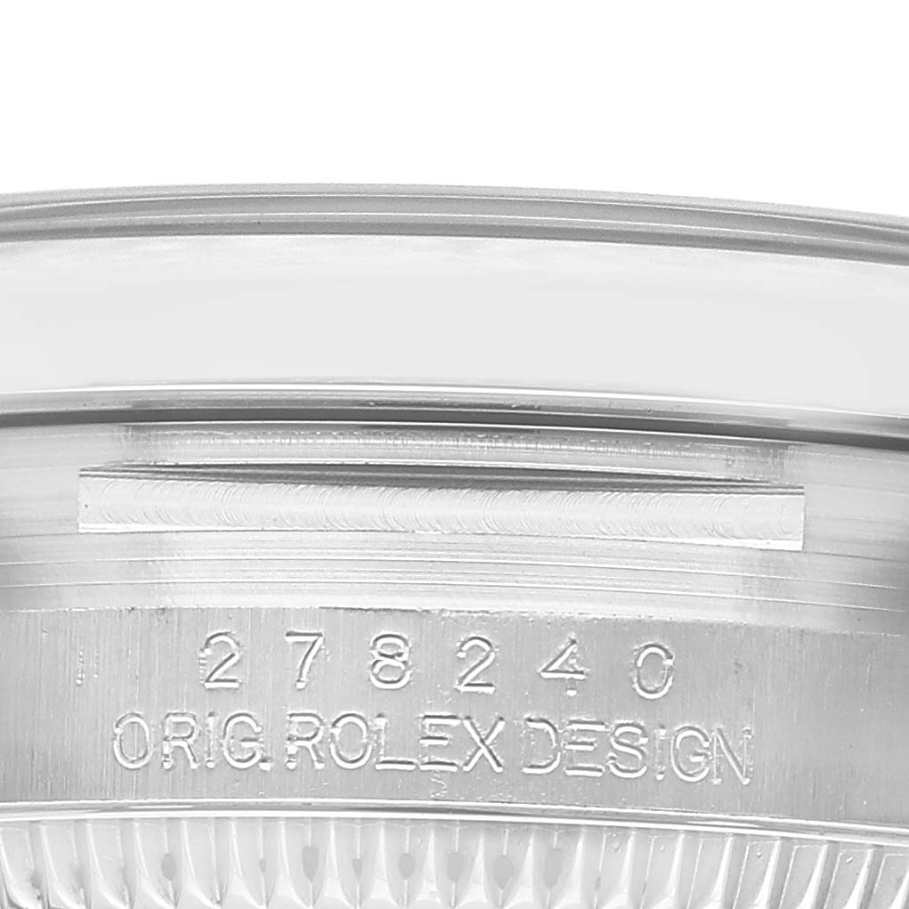 The image shows the side profile of a Mid-Size Rolex watch, highlighting the engraved model number and "Orig. Rolex Design."