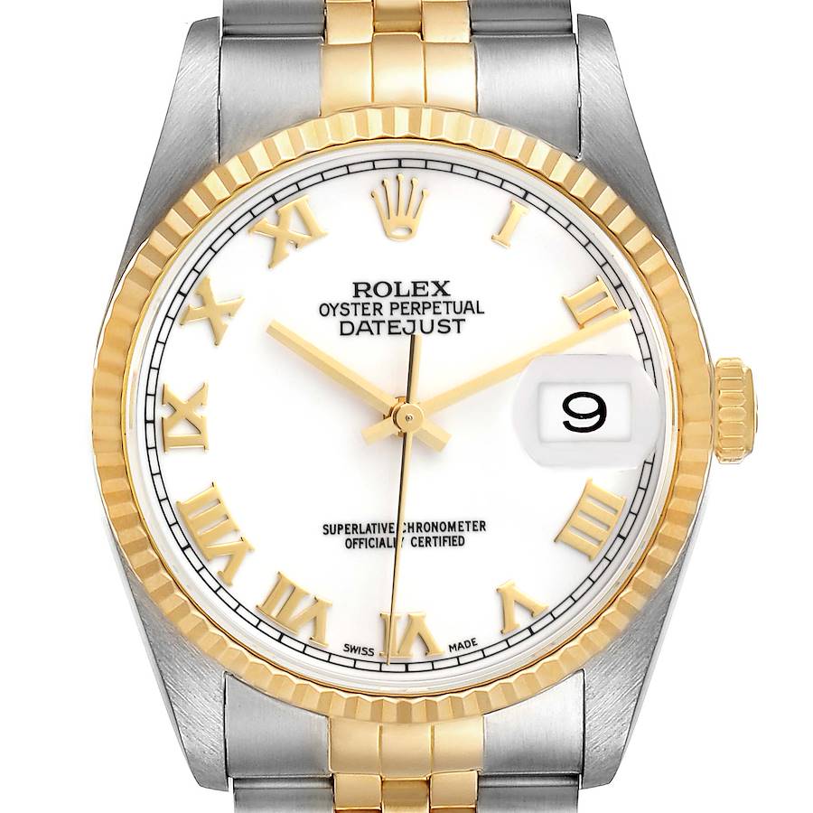 Rolex Datejust Stainless Steel Yellow Gold Mens Watch 16233 SwissWatchExpo