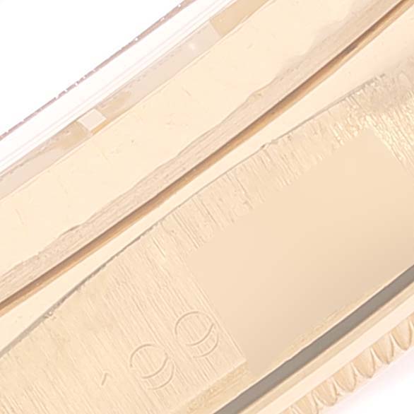 This close-up angle shows the bracelet and part of the clasp of a Rolex President 1803 Men's Yellow Gold Champagne Dial 1803 Men's Yellow Gold Champagne Dial model watch.