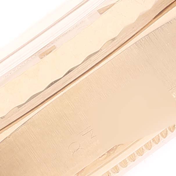 This close-up image shows a segment of the band and case body of a Vintage Collection model by Rolex.