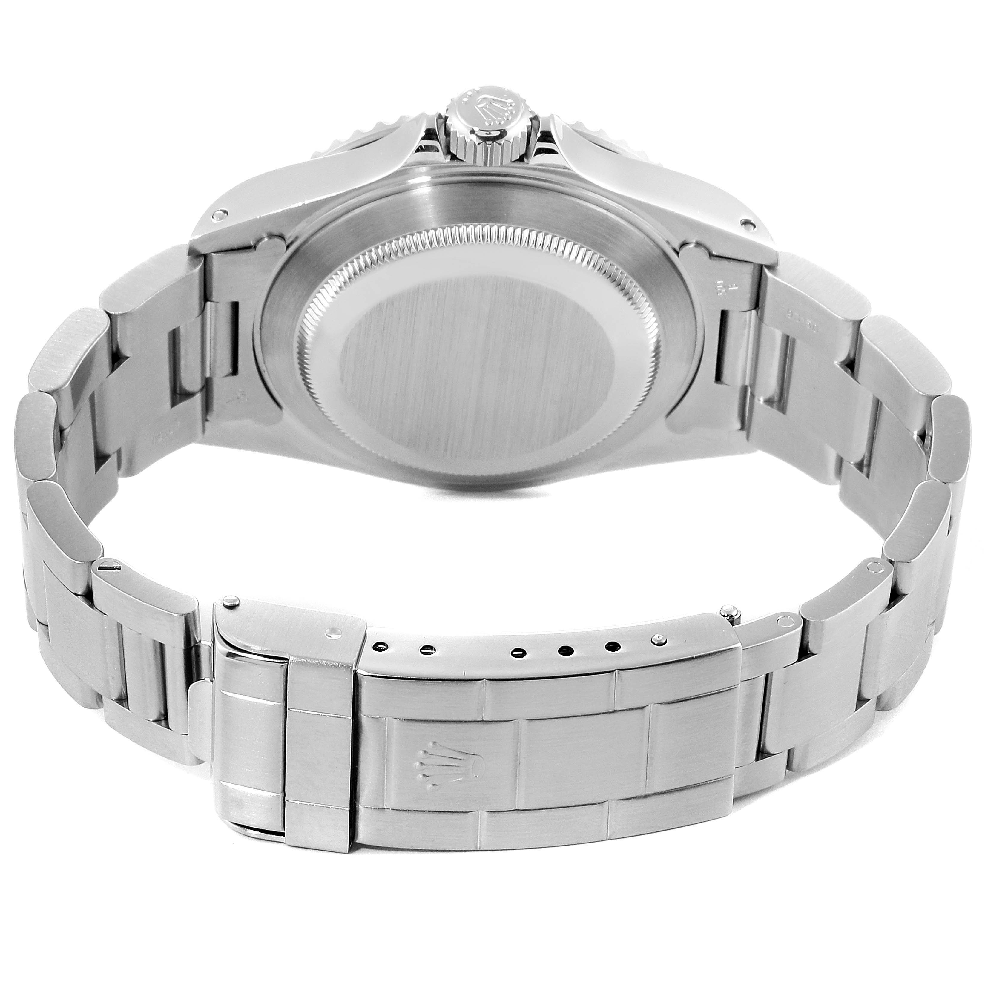 This image shows the back case and bracelet of a Rolex Submariner 14060 Men's Stainless Steel Black Dial 14060 Men's Stainless Steel Black Dial watch from a rear angle.