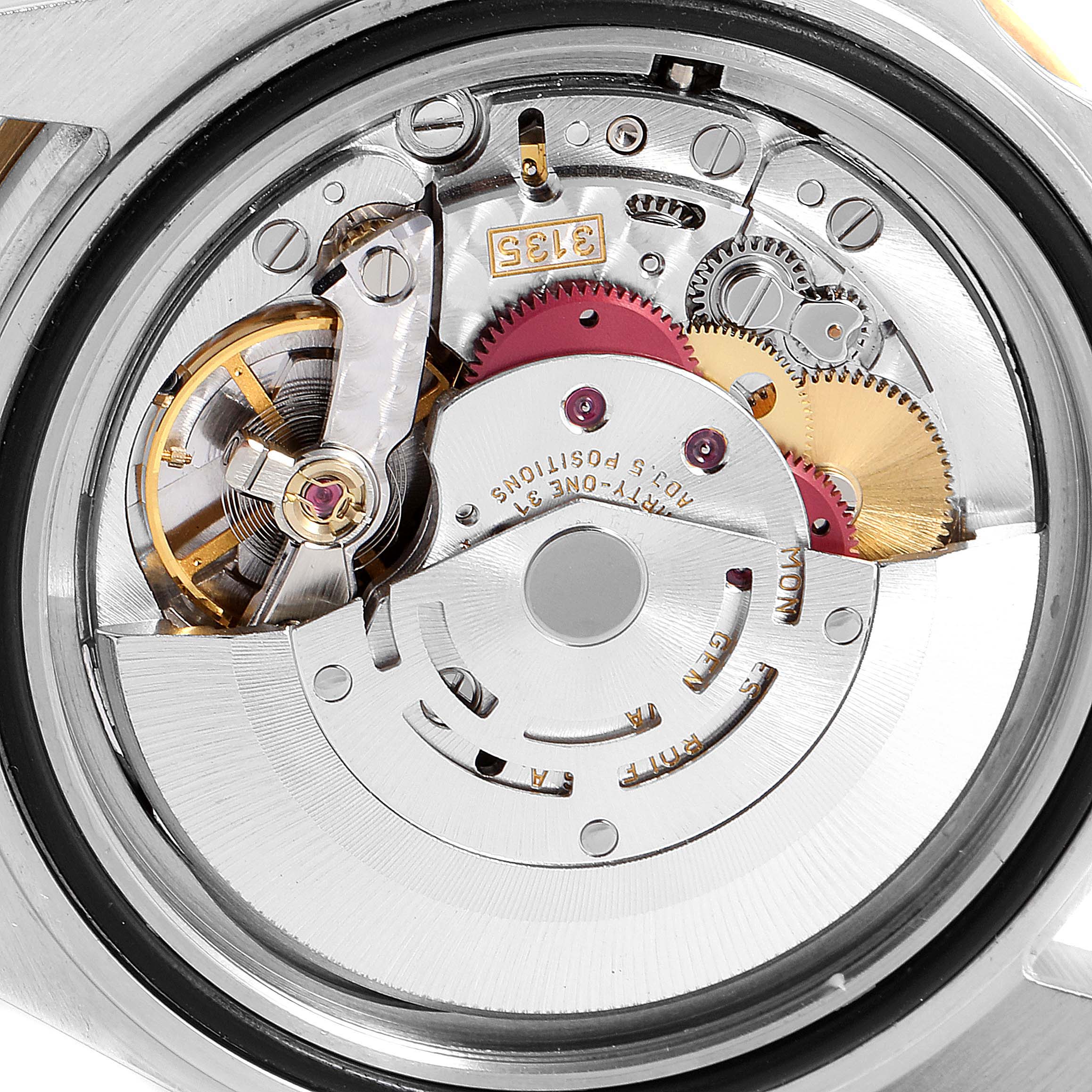 This image shows the detailed internal mechanism of the Rolex Submariner 16613 Men
s Steel and Gold (two tone) Black Dial 16613 Men
s Steel and Gold (two tone) Black Dial watch.