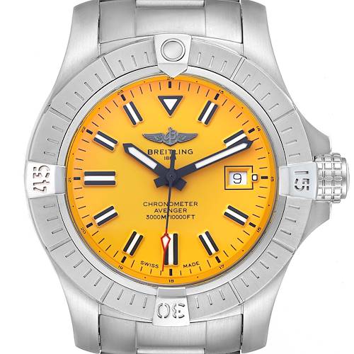 Photo of Breitling Avenger 45 Seawolf Yellow Dial Steel Mens Watch A17319