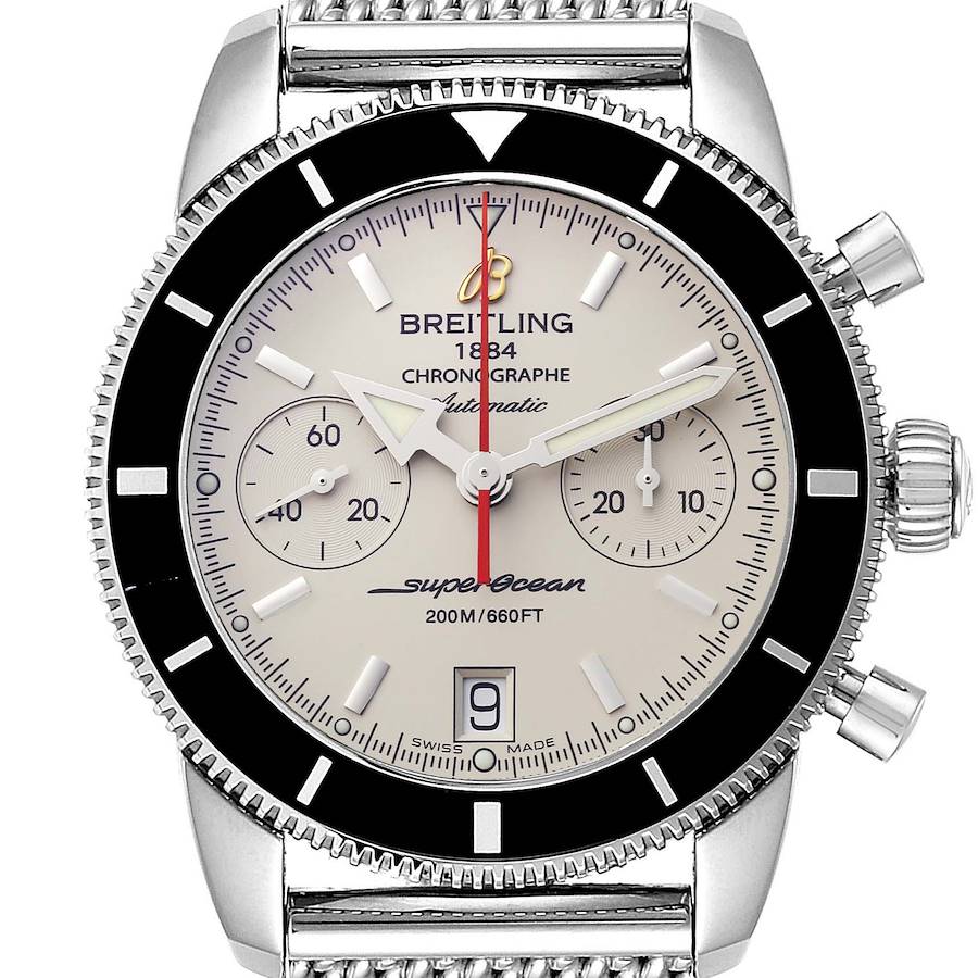 Breitling SuperOcean Heritage 44 Chrono Silver Dial Watch A23370 Box Papers SwissWatchExpo
