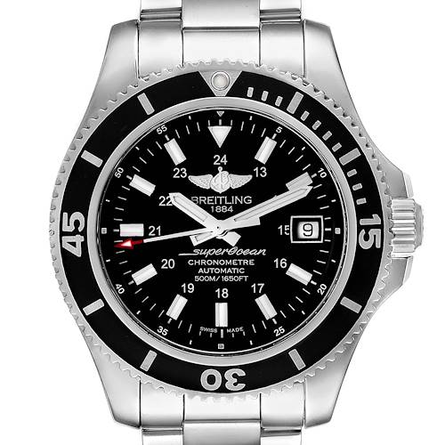 Photo of Breitling Superocean II Black Dial Steel Mens Watch A17365 Box Papers