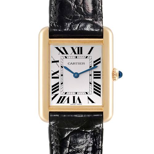 Photo of Cartier Tank Solo Small Yellow Gold Steel Ladies Watch W1018755 Card