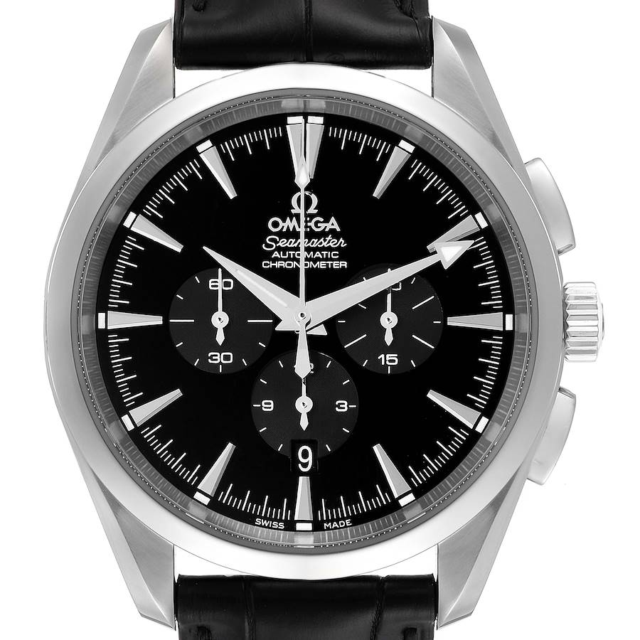 Omega Aqua Terra Black Dial Chronograph Steel Mens Watch 2812.50.31 Unworn SwissWatchExpo