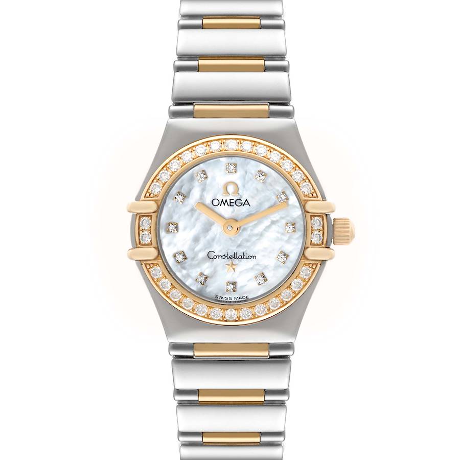 Omega Constellation 95 Mother of Pearl Diamond Yellow Gold Steel Ladies Watch 1267.75.00 SwissWatchExpo