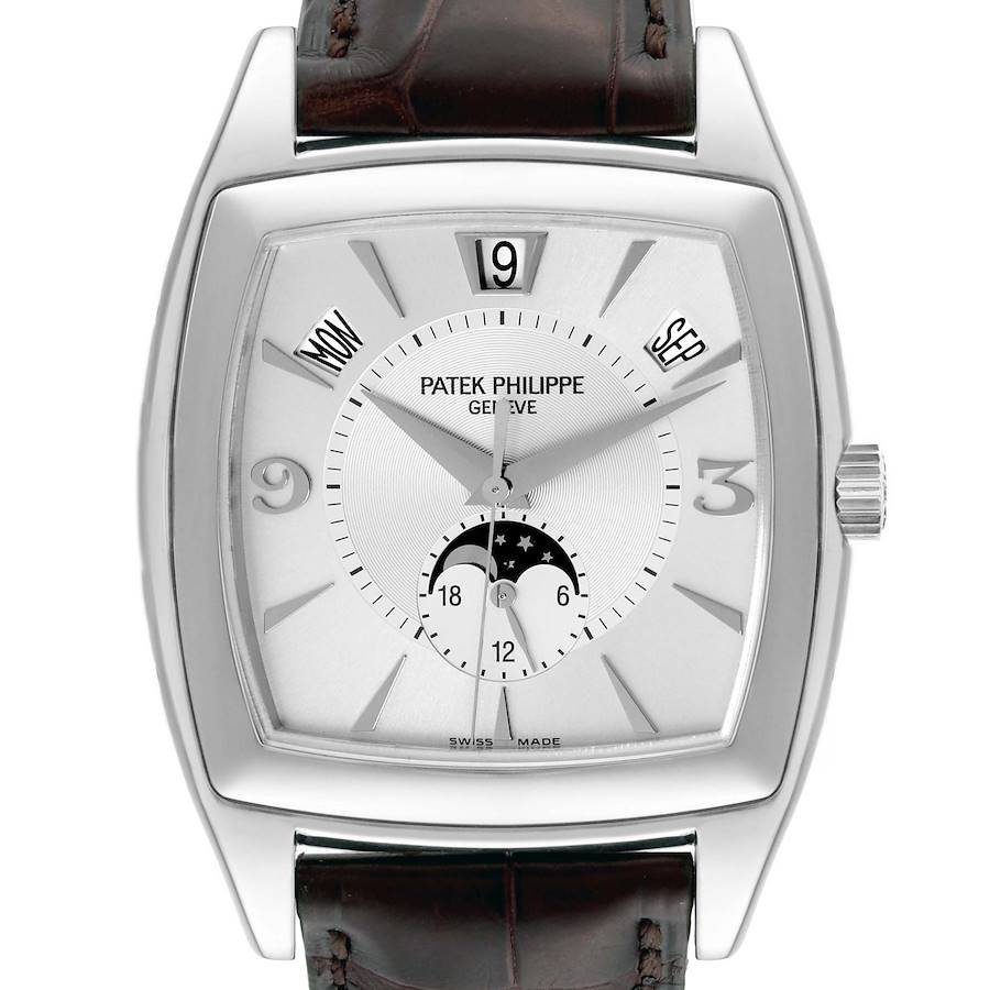 Patek Philippe Gondolo Annual Calendar Moonphase White Gold Mens Watch 5135 SwissWatchExpo