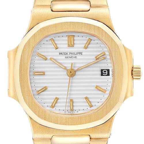 Photo of Patek Philippe Nautilus Yellow Gold White Dial Mens Watch 3800