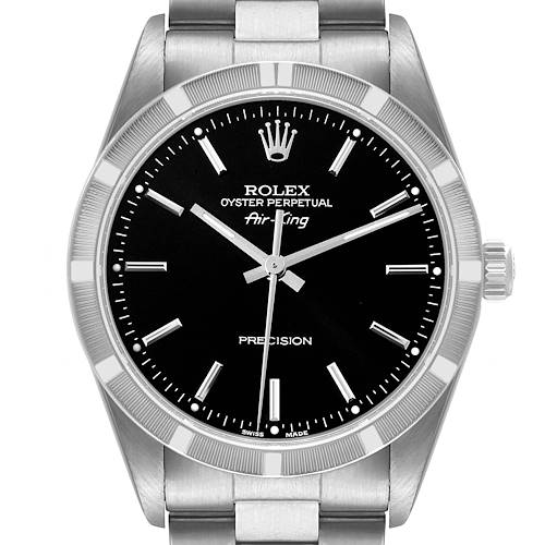 Photo of Rolex Air King 34 Black Dial Oyster Bracelet Steel Mens Watch 14010 Papers