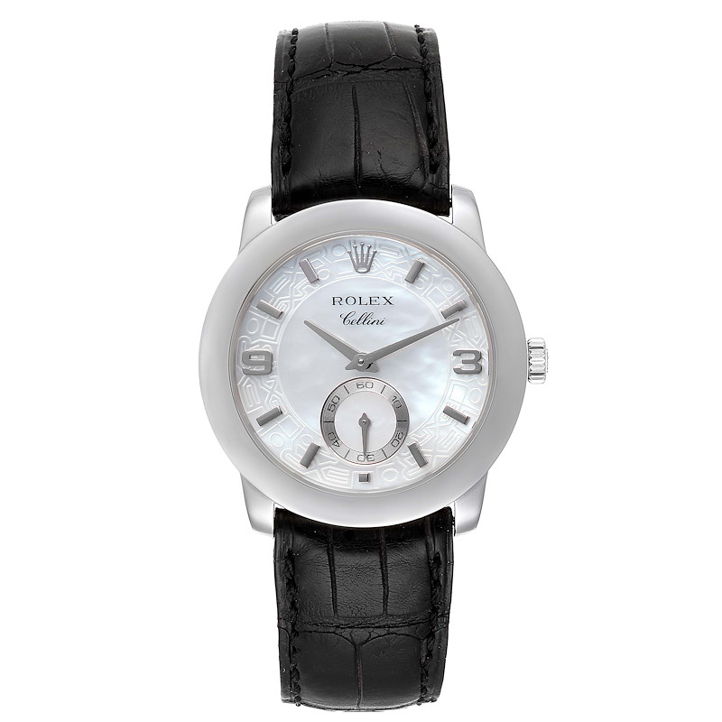 Rolex Cellini Cellinium Platinum Mother Of Pearl Mens Watch 5240 SwissWatchExpo