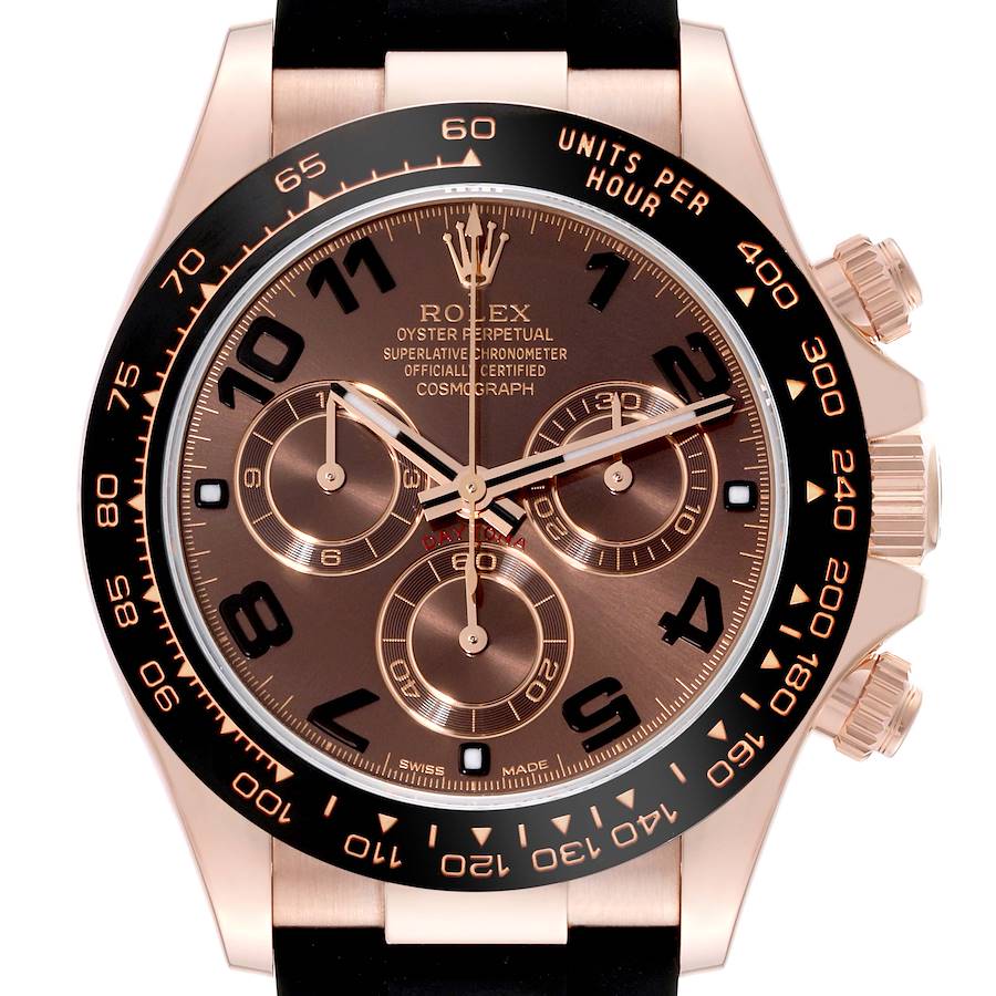 Rolex Cosmograph Daytona Rose Gold Oysterflex Mens Watch 116515 Box Card SwissWatchExpo