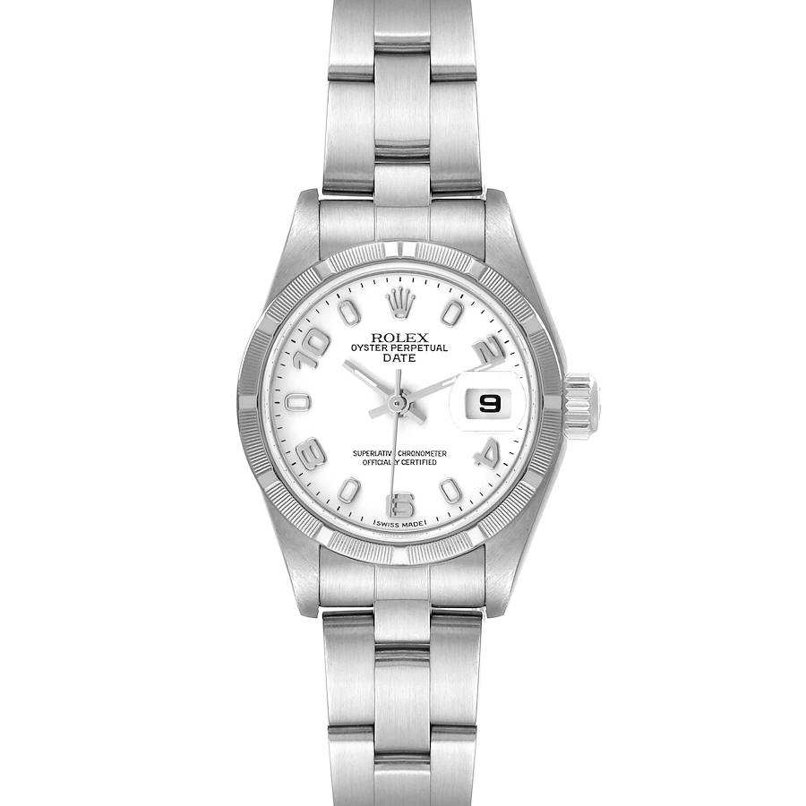 Rolex Date White Dial Oyster Bracelet Steel Ladies Watch 79190 Papers SwissWatchExpo
