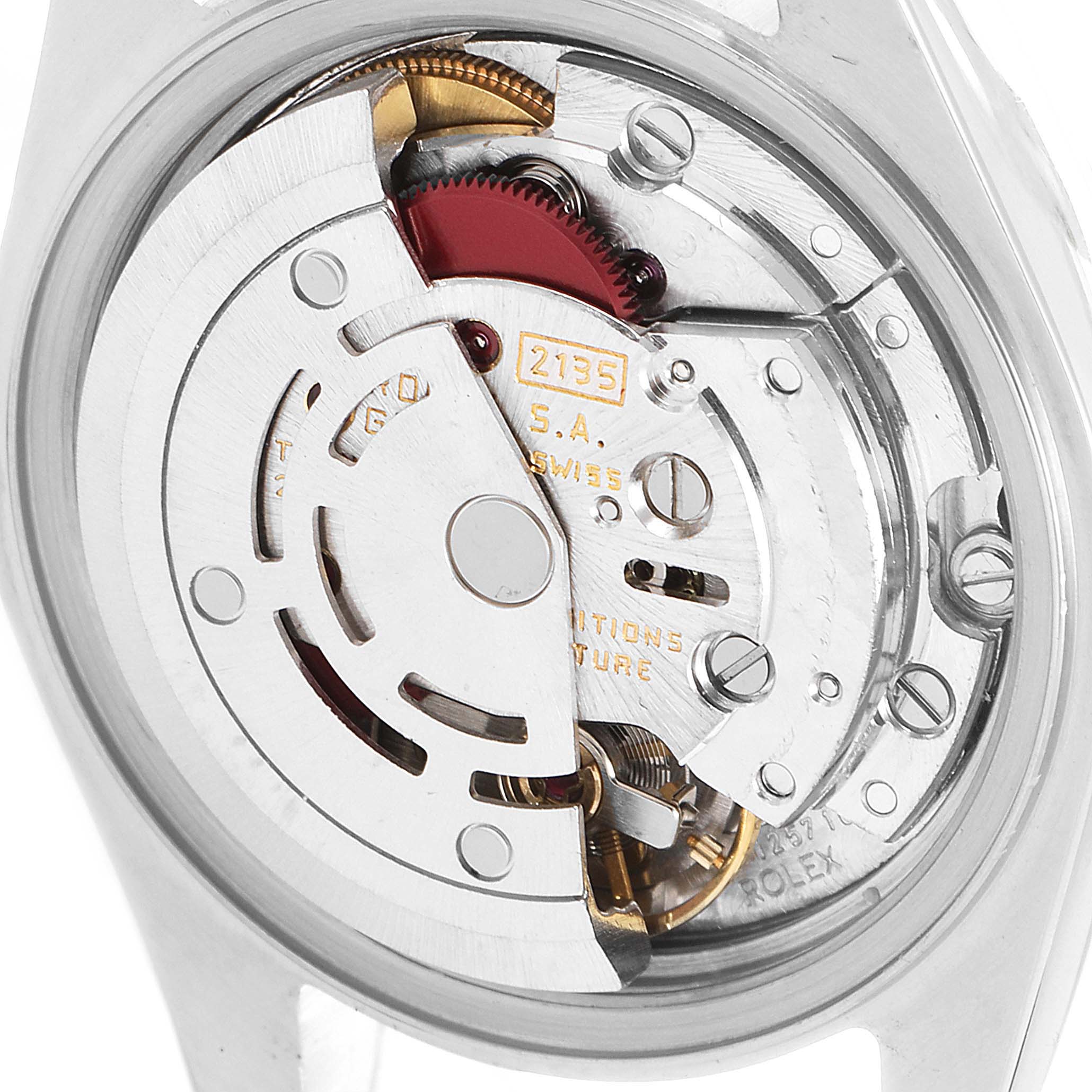 This image shows the inner movement mechanism of a Rolex Datejust 69173 Women
s Steel and Gold (two tone) Black Dial 69173 Women
s Steel and Gold (two tone) Black Dial model, viewed from the back.