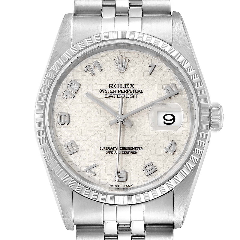 Rolex Datejust Anniversary Dial Jubilee Bracelet Steel Mens Watch 16220 SwissWatchExpo
