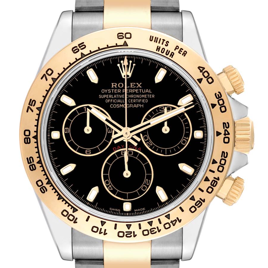 Rolex Daytona Steel Yellow Gold Black Dial Mens Watch 116503 Box Card SwissWatchExpo