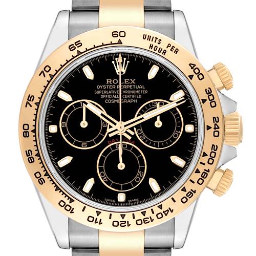 Photo of Rolex Daytona Steel Yellow Gold Black Dial Mens Watch 116503 Box Card