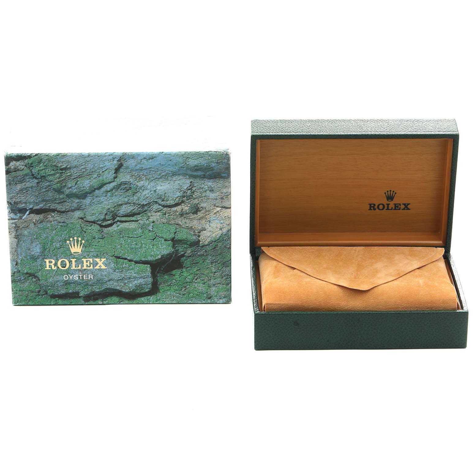 The image shows a Rolex Explorer 114270 Men's Stainless Steel Black Dial watch box and case, featuring the branded exterior and an open inner box.