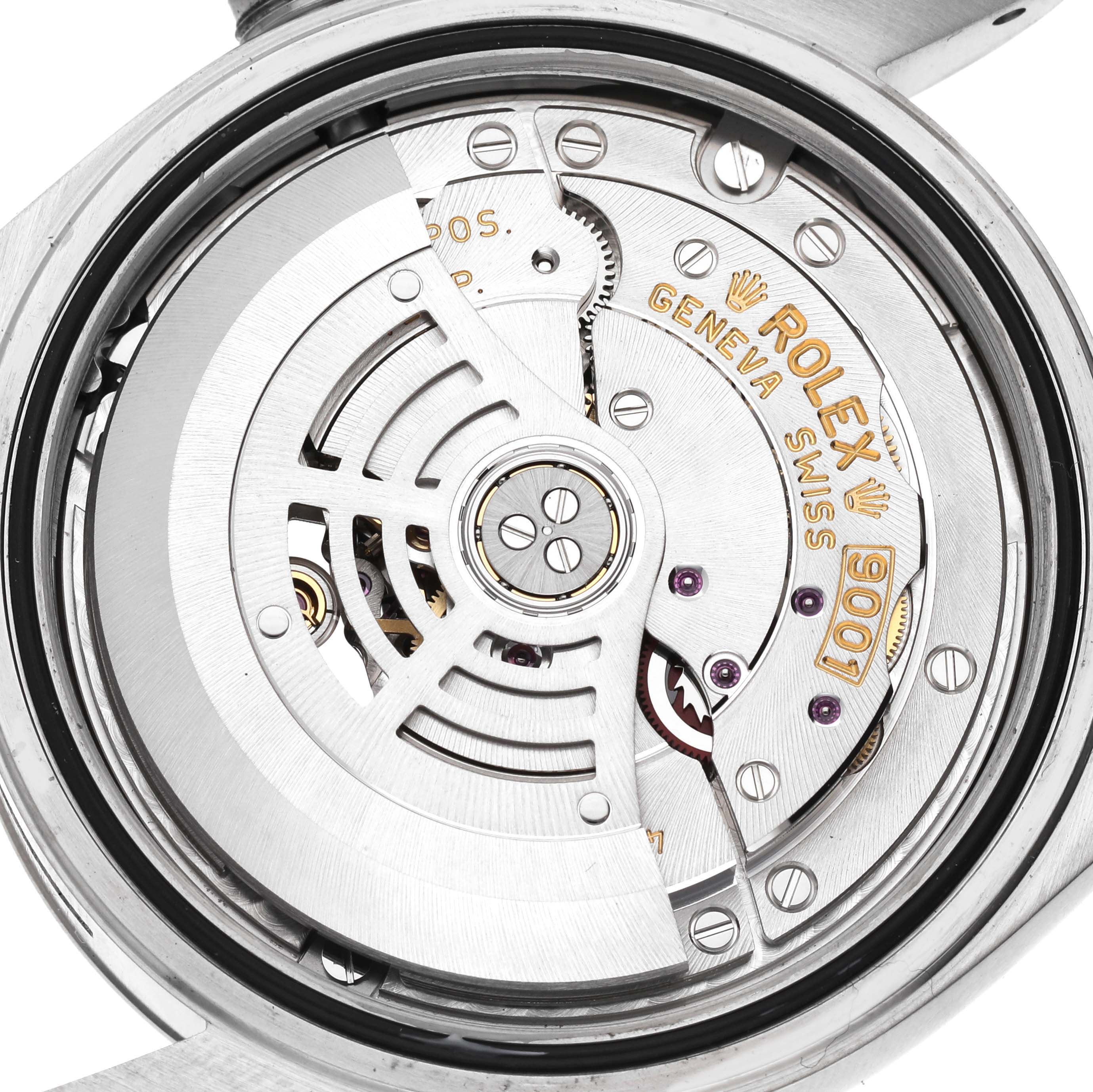 This is a detailed view of the movement mechanism inside a Rolex Sky-Dweller 326934 Men's Stainless Steel Silver Dial 326934 Men's Stainless Steel Silver Dial watch, showcasing the intricate components.