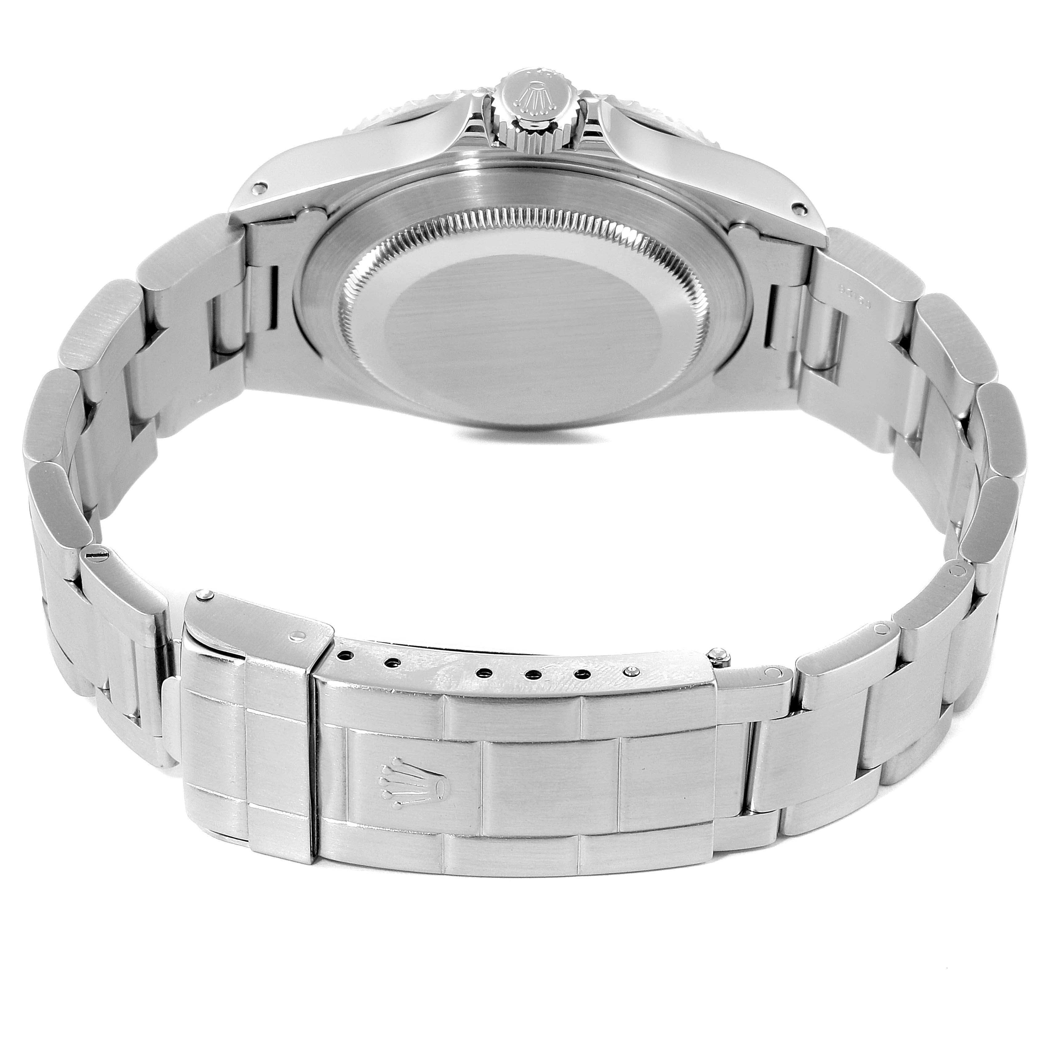 The image shows the back case and bracelet of a Rolex Submariner 14060M Men's Stainless Steel Black Dial 14060M Men's Stainless Steel Black Dial watch at a rear angle.