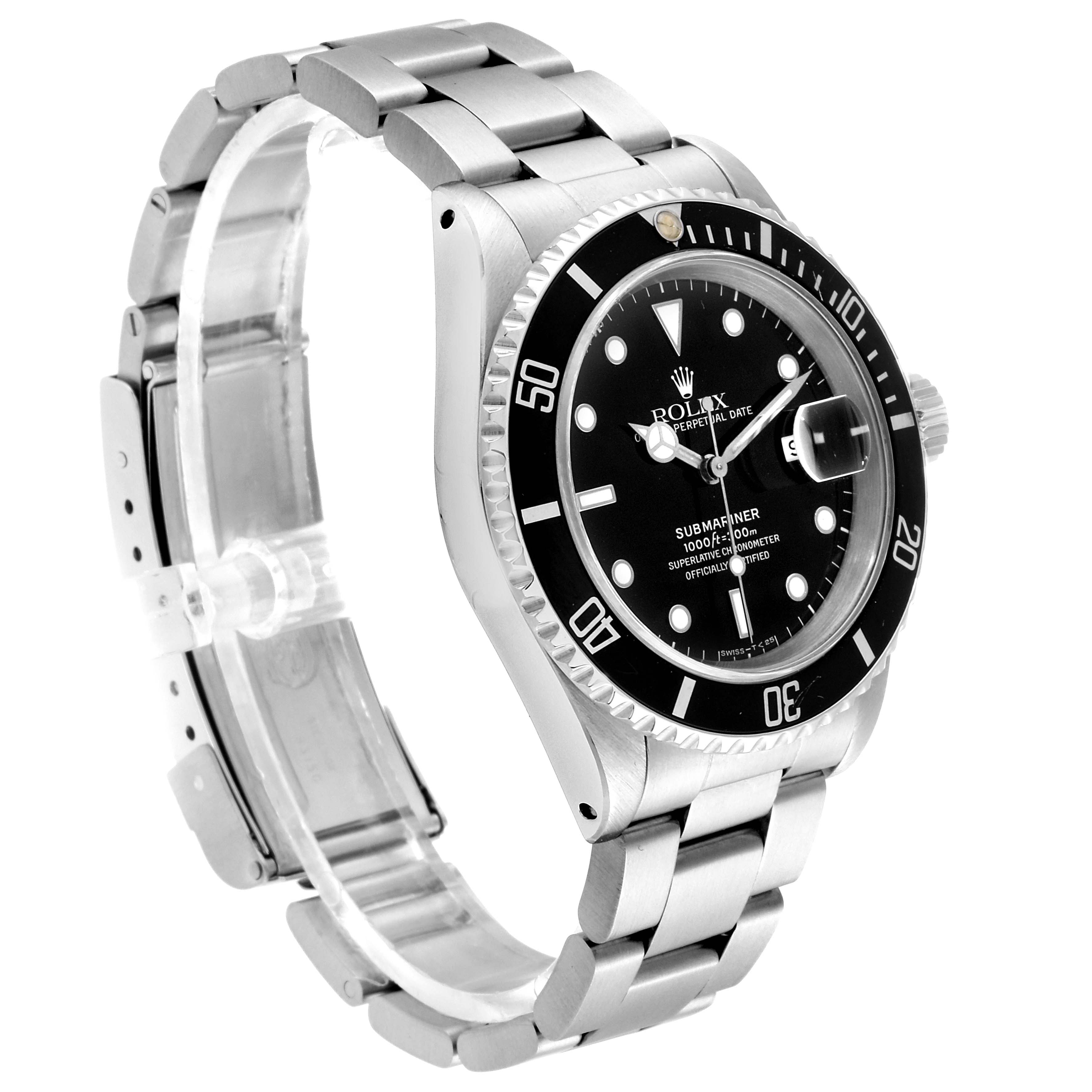 Rolex Submariner Black Dial Stainless Steel Mens Watch  