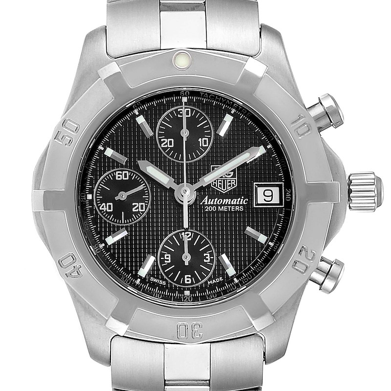 Tag Heuer Exclusive Black Dial Chronograph Steel Mens Watch CN2111 SwissWatchExpo