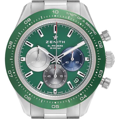 Photo of Zenith Chronomaster Sport Green Steel Mens Watch 03.3119.3600 Box Card
