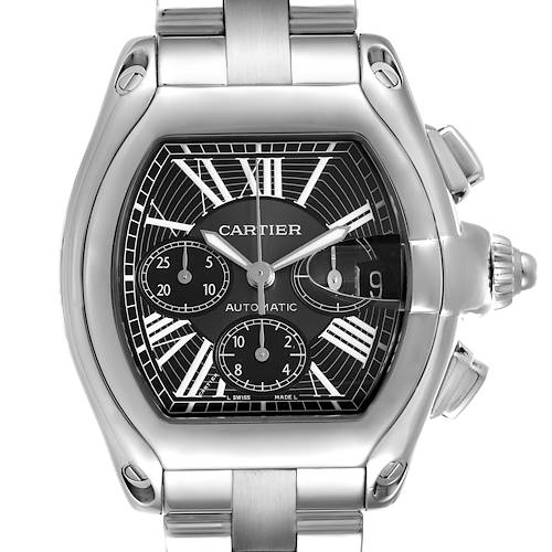 Photo of Cartier Roadster XL Chronograph Black Dial Mens Watch W62020X6 