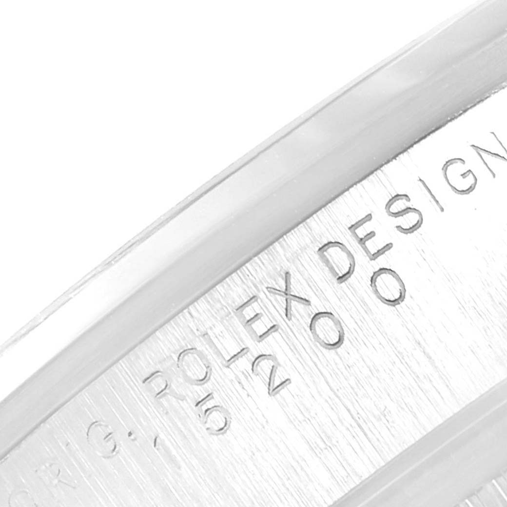 The image shows a close-up view of the inner bezel with engravings on the Rolex Date 15200 Men's Stainless Steel Black Dial 15200 Men's Stainless Steel Black Dial model.