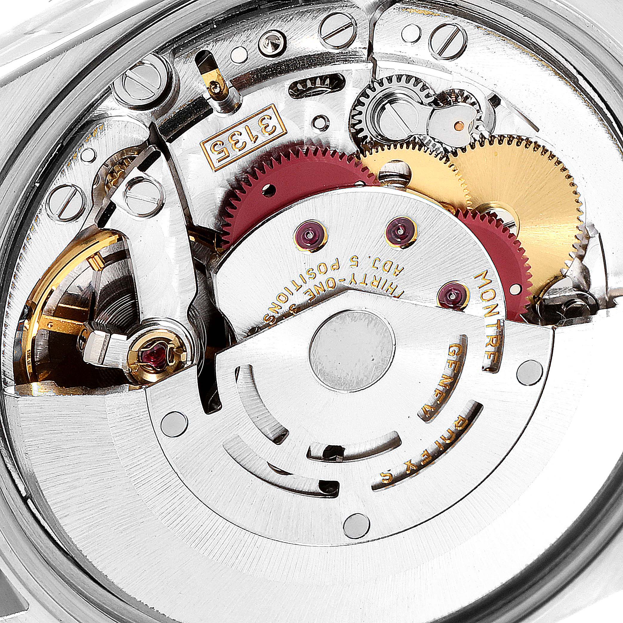 This image shows the internal mechanical movement of a Rolex Date 15200 Men's Stainless Steel Black Dial 15200 Men's Stainless Steel Black Dial watch model, highlighting gears and intricate components.