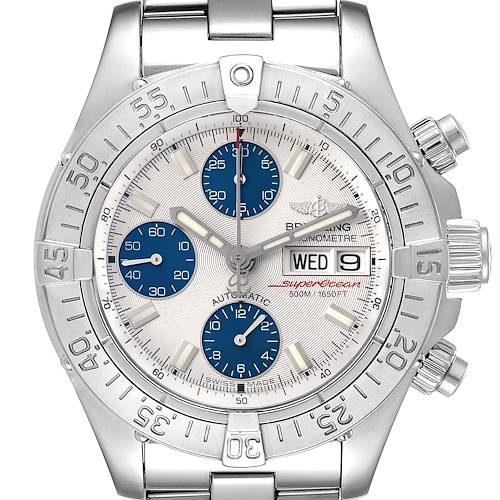 Photo of Breitling Aeromarine Superocean Silver Dial Steel Mens Watch A13340 Box Papers