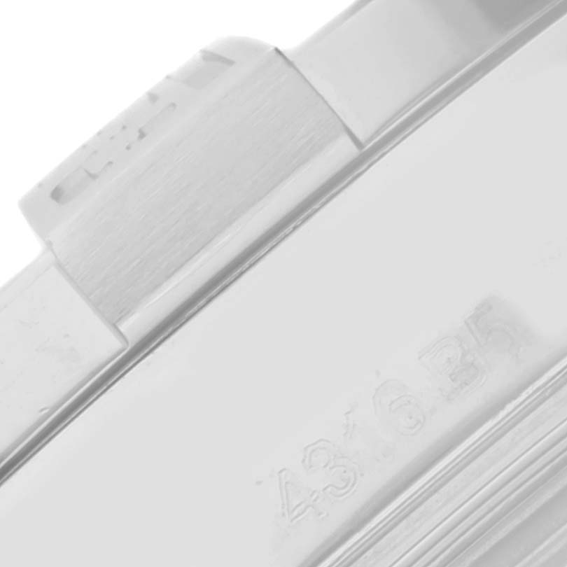 This image shows a close-up of the side case and part of the bezel of a Breitling Avenger A3239011/C930 Men's Stainless Steel Mother of Pearl Dial A3239011/C930 Men's Stainless Steel Mother of Pearl Dial watch.