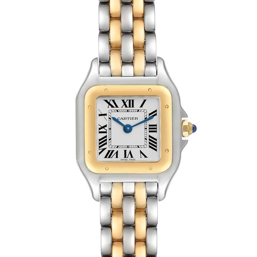 Cartier Panthere Steel Yellow Gold 2 Row Ladies Watch W2PN0006 Box Card SwissWatchExpo