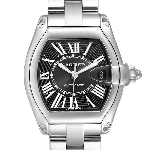 Photo of Cartier Roadster Large Black Dial Steel Mens Watch W62041V3