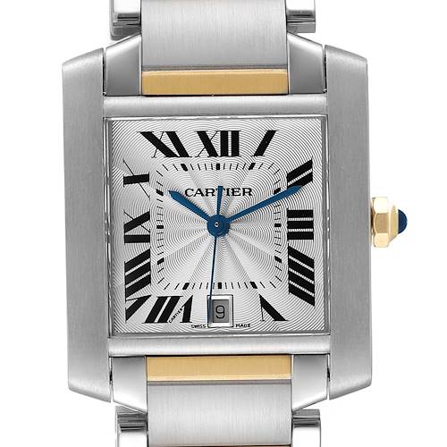 Photo of Cartier Tank Francaise Steel Yellow Gold Large Mens Watch W51005Q4