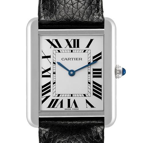 Photo of Cartier Tank Solo Silver Dial Mens Steel Watch WSTA0028 Box Card