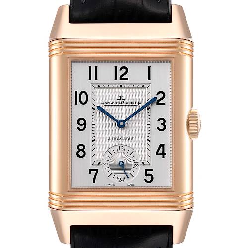 Photo of Jaeger LeCoultre Reverso Duoface Rose Gold Mens Watch 215.2.S9 Q3832420 Box Card