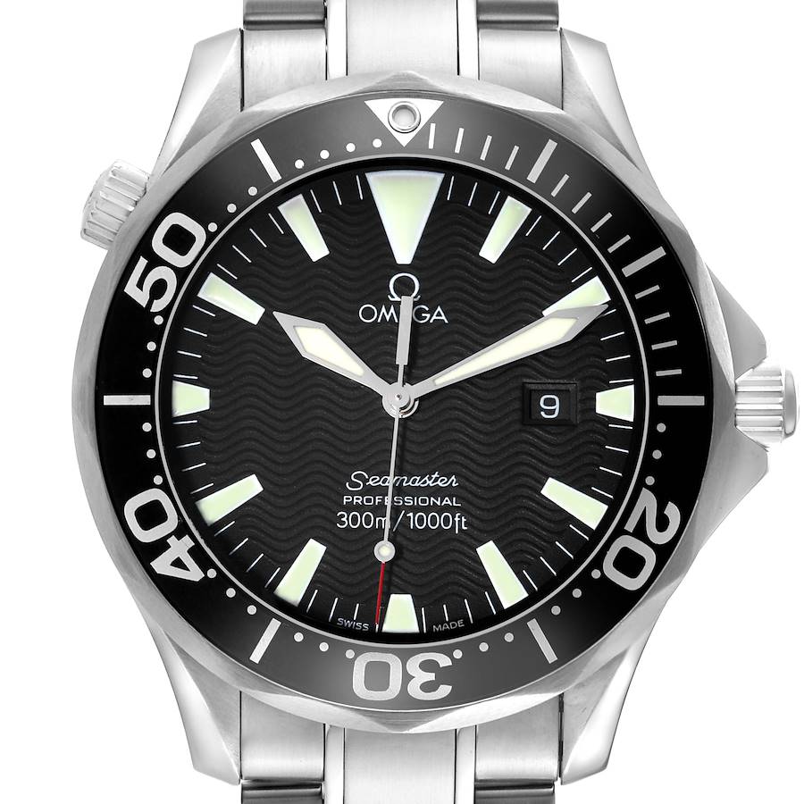 Omega Seamaster 41mm Date Black Dial Steel Mens Watch 2264.50.00 SwissWatchExpo